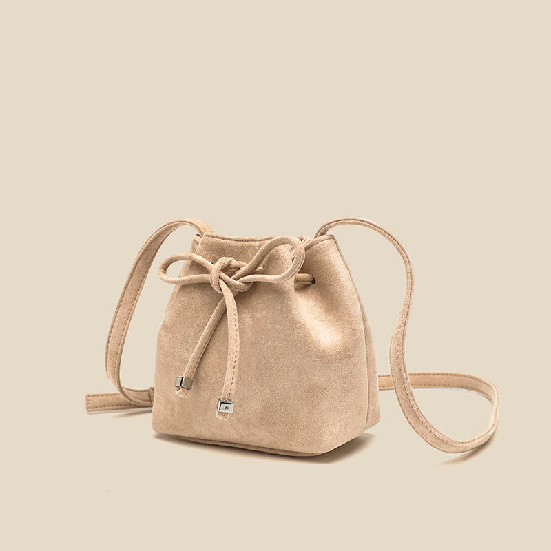 Women's Drawstring Bag Drawstring Mini Bucket Bag Special-interest Design Shoulder Bag